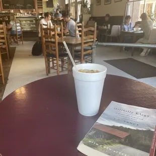 Iced Coffee in a styrofoam cup...welcome to the south.
