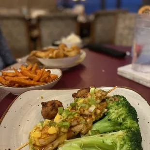 broccoli and chicken skewers