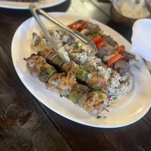 Kabob lamb and chicken