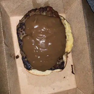 Open Faced Bison Meatloaf Sandwich