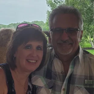 My wife and I on the patio!