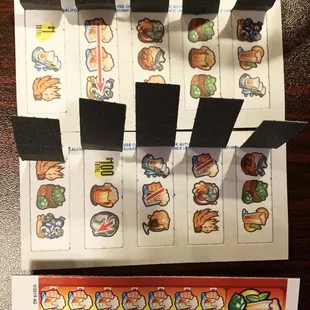 Pull tab bingo cards!