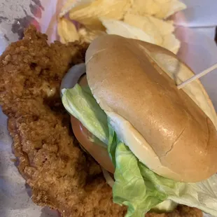 Breaded tenderloin. Very good and filling.