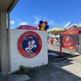 the entrance to the school