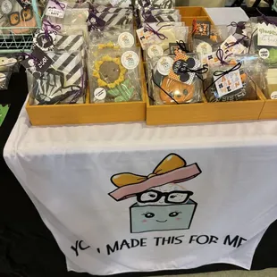 a table with a variety of treats