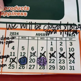 8/8/2024: They will be closed again for vacation break from 8/13 to 8/18!