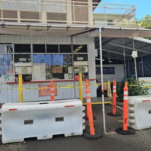 Outside the restaurant