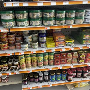 Halva, tuna, meat; and syrups