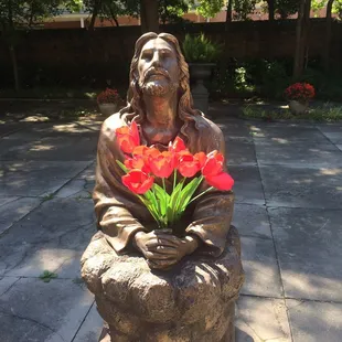 In the courtyard of the National Shrine of Blessed Francis Seelos