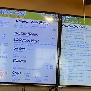 Best picture of the menu I could quickly take behind the glass :)