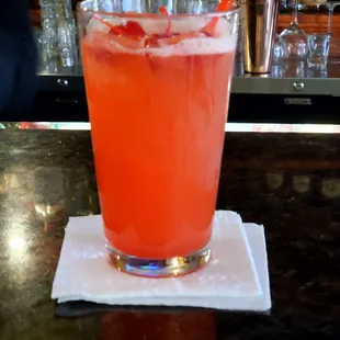This drink is perfect . Jamaican rum punch. It&apos;s 11:00 on a Tuesday and I&apos;m very happy.