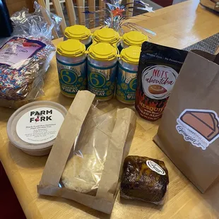 a variety of food items