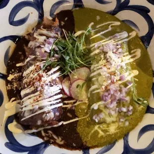 a plate of mexican food