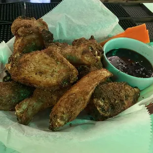Spice rubbed wings with garlic soy sauce
