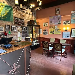 the bar and dining area