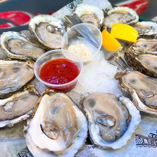 Blue Point oysters available but one get one free-Thursday special was too good to pass up.