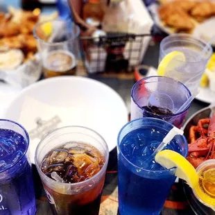 drink, fish and chips