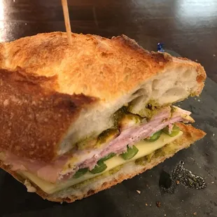 The Chacarero. Roast pork, Comte, chimichurri and green beans. Yes, I did say green beans. Really fantastic.