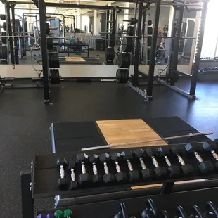 Entire lifting area with Kettlebells