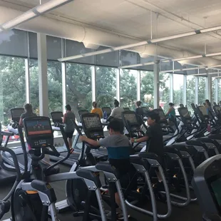 Upstairs, cardio machines