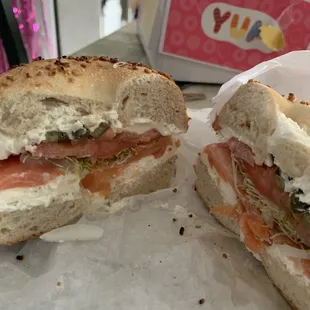 Lox and cheese sandwich