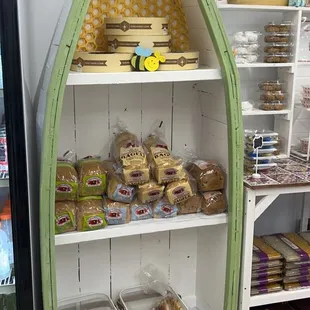 shelves of food and snacks