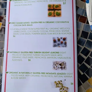 menu