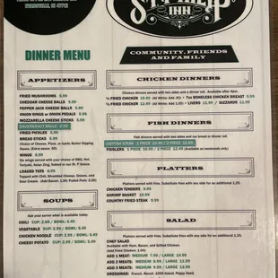 the menu