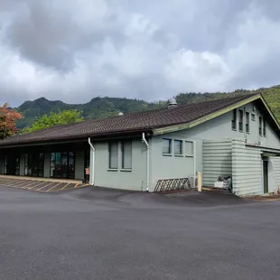 The social hall is on the same property.