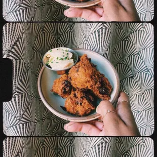 Fried Boudin Balls + chow chow aioli - Sinner Rolls + house-made brioche cinn