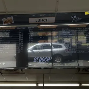 Lunch menu