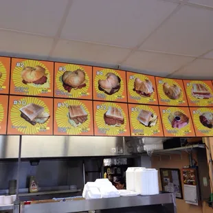 Breakfast sandwich menu