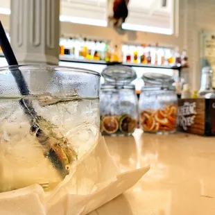 a drink in a glass with a straw