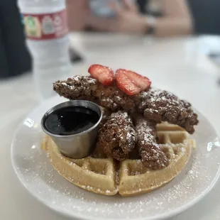 Chicken and waffles.
