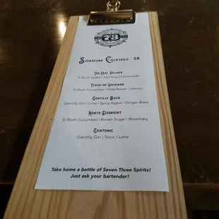 menu