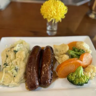 Sausages and Colcannon Dinner