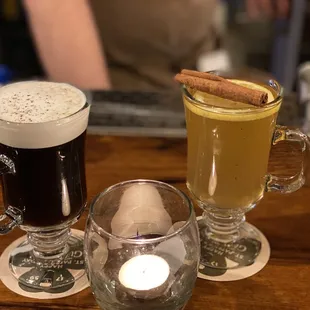 Irish coffee with fresh cream is delicious!