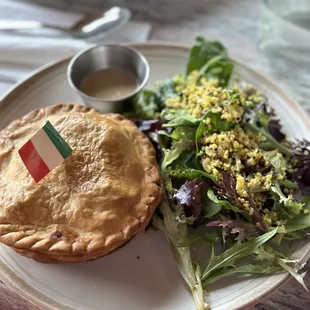 Chicken Provencal Pie with side salad