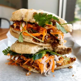 Shredded Medley Banh Mi Sandwich.