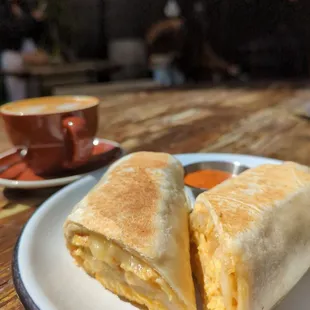 Tiny breakfast burrito