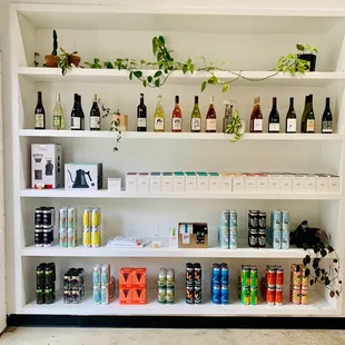 a variety of products on shelves