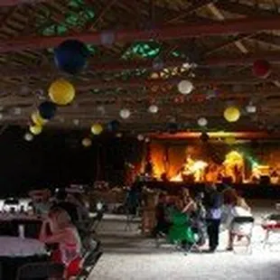 a group of people sitting at tables