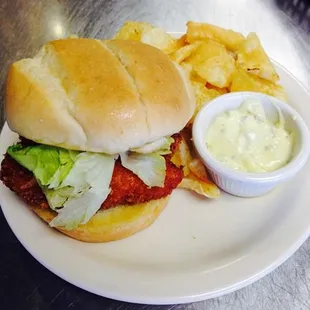 a sandwich and chips