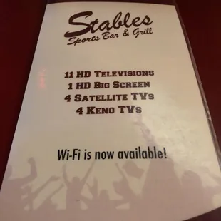 the menu