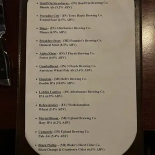 menu