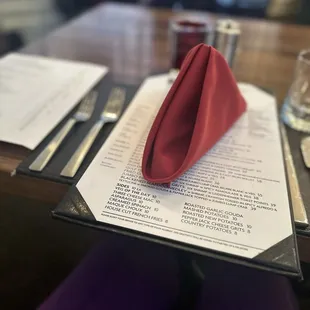 Menu for brunch