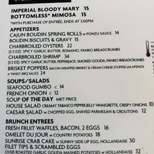 the menu