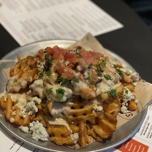 Gorgonzola Waffle fries with no Meats