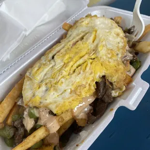 Bulgogi fries + fried egg