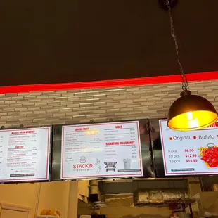 Current soft opening menu